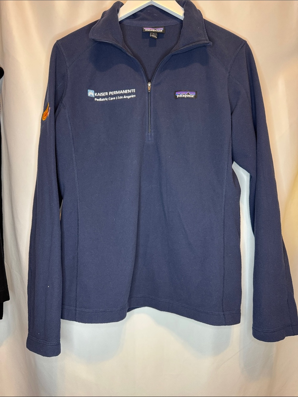 Patagonia Navy Quarter-Zip Fleece Pullover with Logo woman’s large